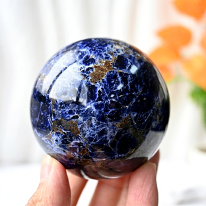 Esfera de Lapislázuli, Bola de Cristal Pulida, Hecha a Mano, Ecológica, Arte Feng Shui, Coleccionable, Decoración para el Hogar - Product Image 1
