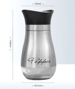 <span class=keywords><strong>Salière</strong></span> et poivrière en verre en acier inoxydable de haute qualité pot à épices en verre ménager bouteille d'épices <span class=keywords><strong>pingouin</strong></span> - Product Image 6