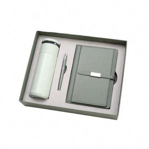 Promo Wholesale Luxury Business A5 <b>Journal</b> Water Bottle Set Customizable PU Leather A5 Notebook Gift Set With Pen, Thermal Mug - Product Image 6