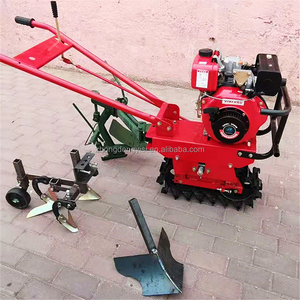 Equipo Agrícola: Cultivadores Agrícolas, Cultivadores de Cadena, Cultivadores Rotativos, Desmalezadoras, Sembradoras, Cultivador Diésel Rojo con Motor de Engranajes de Alta Potencia - Product Image 3