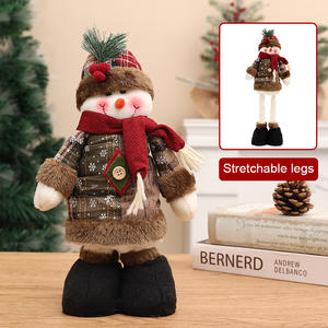 Cross-Border New Christmas <b>Vintage</b> Linen Snowflake Plaid Cloth Retractable Doll Christmas Decorative Arrangement <b>Ornaments</b> - Product Image 5