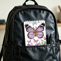Set de 2 Cuadernos Espirales para Pintura de Diamantes DIY, Diseño de Mariposas, Kit de Manualidades con Arte de Diamantes 5D para Principiantes