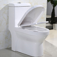 WC monobloc Ovs Soft Close avec couvercle en PP, siphon en S, cuvette de 305 mm, blanc, chasse d'eau puissante, en vente