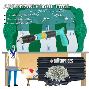 <span class=keywords><strong>Grapadora</strong></span> de aire Manual ajustable, 100 Uds., herramienta de remachado de hormigón de acero, herramienta de ranurado de alambre de fijación de pared - Product Image 2