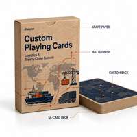 Jeu de cartes à jouer en papier avec logo personnalisé, imprimé mat, boîte de rangement, jeu de cartes promotionnel avec 54 cartes pour les événements de marque