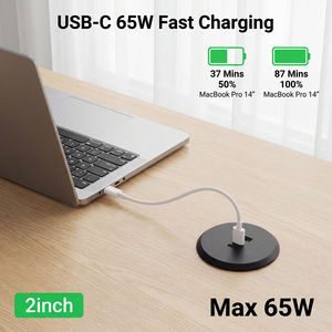 Cargador USB PD65W para Sofá, Enchufe Empotrado <span class=keywords><strong>de</strong></span> 2 Pulgadas para Muebles, Mesitas <span class=keywords><strong>de</strong></span> Noche, Gabinetes y Escritorios - Product Image 3