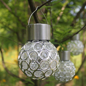 Outdoor Waterproof Skeleton <strong>Ball</strong> <strong>Solar</strong> <strong>Powered</strong> Hanging Pendant Chandelier Light for Garden Tree Courtyard - Product Image 3