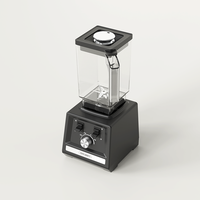 Mixeur Électrique Commercial et Domestique RANBEM 800W avec Vitesse Variable, Contenant en Plastique, Broyeur à Glace et Hachoir