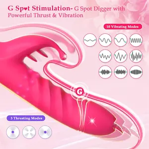 Neonislands 360 Waterproof Pleasure Female Clitoris Thrusting Tongue Licking Rotating Vibrating G Spot Rabbit Vibrator For Woman