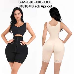 Pantalones Moldeadores de Talla Grande con Efecto Reductor, Color Negro y Tono <span class=keywords><strong>Piel</strong></span>, Material Nylon Spandex, Control de Abdomen, Cierre Frontal - Product Image 1