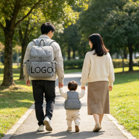 Sac à dos à langer matelassé en polyester YCW CUSTOM, grand format, avec plusieurs poches, résistant à l'eau, portable, pour maman