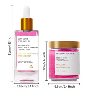 Addolcimento idratante Private Label per evitare graffi trattare peli incarniti fragola Set di Scrub per il corpo dopo olio da barba - Product Image 4