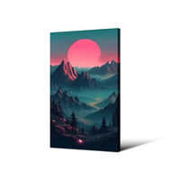 Tableau mural Paysage Forêt Nocturne Moderne HD, Impression Haute Définition sur Toile avec Cadre Intégré pour Décoration Intérieure