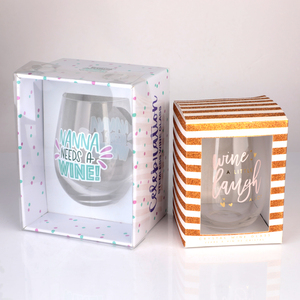 Set di Bicchieri da Vino Senza Stelo Personalizzati con Logo, Confezione Regalo, Stampa Personalizzata, Calice in Cristallo Promozionale all'Ingrosso - Product Image 3