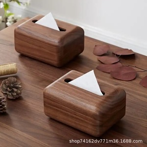 Caja de pañuelos de madera de 18x13x9cm, estilo retro, para el hogar, sala de estar, comedor, almacenamiento en mesa - Product Image 2