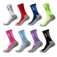Chaussettes de football antidérapantes tricotées, longues jusqu'au genou, avec détail de revers, personnalisables, pour jeunes et adultes, compression, collection printemps