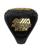 Bague de championnat avec logo personnalisé, bague en alliage plaqué noir avec pierres précieuses, bijoux sportifs personnalisés pour le basketball et le baseball