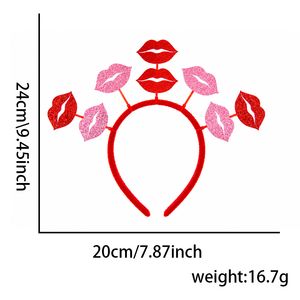 Diadema Divertida con Labios Besando para Fiestas <span class=keywords><strong>de</strong></span> San Valentín, Despedidas <span class=keywords><strong>de</strong></span> Soltera, Cabinas <span class=keywords><strong>de</strong></span> Fotos, Juegos Festivos y Recuerdos Novedosos - Product Image 6