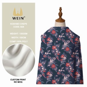 B28 Lựa Chọn Cẩn Thận Chất Liệu Mềm Koshibo Polyester <span class=keywords><strong>Crepe</strong></span> Với Dark In Hoa Thiết Kế Cho Váy Cưới - Product Image 2