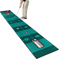 Tapis de putting de golf en EVA 3x6 pieds pour entraînement intérieur/extérieur avec coupes de putting et miroir pour la pratique à la maison, au bureau ou dans le jardin