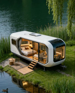 บ้านคอนเทนเนอร์เคลื่อนที่หรูหราทันสมัยยอดนิยม ขนาด 40 ฟุต พับเก็บได้ ขยายได้ บ้านพักตากอากาศขนาดเล็กสำเร็จรูป โรงแรมแคปซูลเหล็ก - Product Image 3