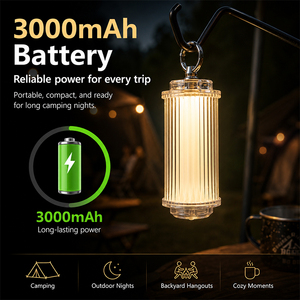 Lampes de camping XINSITE USB rechargeables en ABS doré, <span class=keywords><strong>mini</strong></span> lanternes <span class=keywords><strong>LED</strong></span> IP44 étanches 5W à commande tactile, intensité réglable, blanc chaud 2700K - Product Image 4