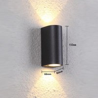 Applique murale LED extérieure double tête GU10, étanche IP65, avec ampoule remplaçable pour jardin