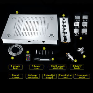 تدليك شلال دش الحنفيات مجموعة كبيرة أدت الأمطار ضباب السقف حمام الجسم جيتس <span class=keywords><strong>2</strong></span> بوصة ثرموستاتي 5 طرق صمام تحويل - Product Image 6