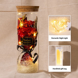 Venta al por mayor botella de deseos jabón flor rosa para regalo del Día de la mujer regalo de vacaciones con luz LED regalo del Día de San Valentín - Product Image 6