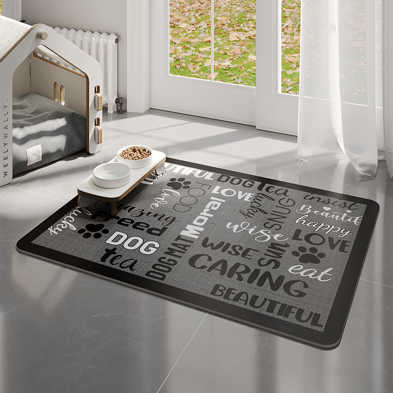 Tapis pour animaux de compagnie en cuir double face - repas pour chien