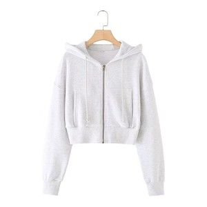 Sudadera con capucha de punto para hombre, informal, holgada, con cremallera, ecológica, teñida lisa, para primavera - Product Image 4