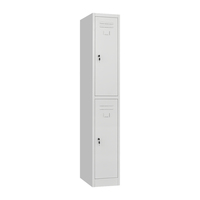 Armoire de rangement moderne en acier pour vêtements suspendus, casier à 2 portes simples pour chambre à coucher, salle de sport et école