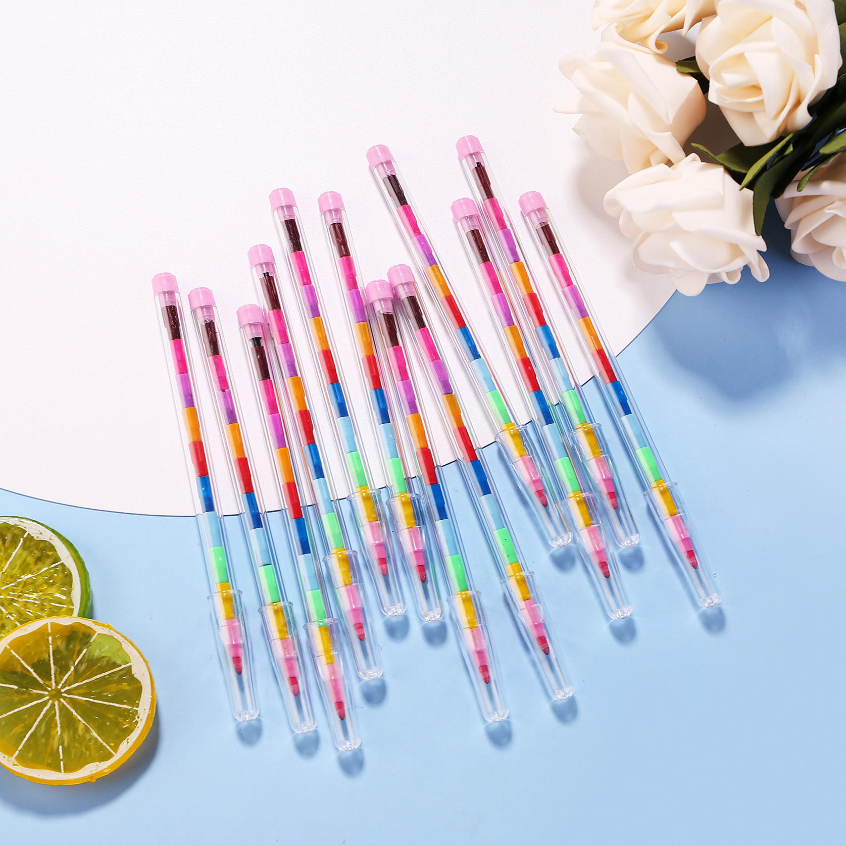 ดินสอสีวางไข่11วันหนึ่งชิ้น12แท่งหนึ่งถุง