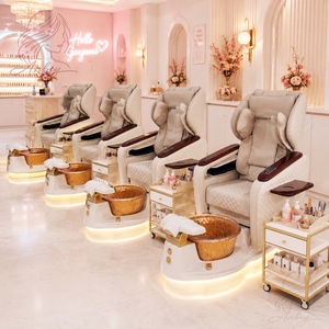 Poltrona Pedicure di Lusso con Idromassaggio, Schienale Reclinabile Elettrico e Massaggio Lombare <span class=keywords><strong>per</strong></span> Saloni - Product Image 1