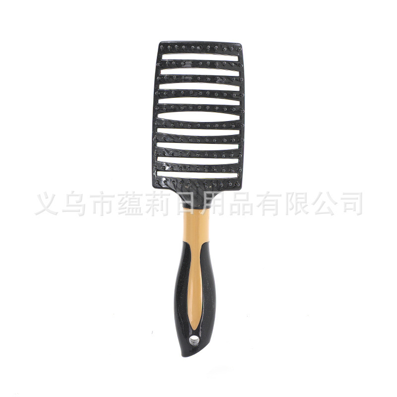 Black [Gold Central Ring Large Curved Comb]