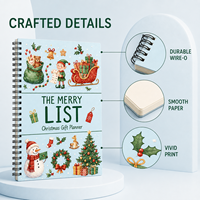 Carnet de planification de Noël A5 personnalisé avec logo et nom, journal à spirale, 60 feuilles, organisateur de liste de fêtes pour étudiants