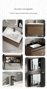 Tocador de <span class=keywords><strong>baño</strong></span> <span class=keywords><strong>con</strong></span> una <span class=keywords><strong>encimera</strong></span> de cerámica flotante integrada <span class=keywords><strong>con</strong></span> un <span class=keywords><strong>lavabo</strong></span> <span class=keywords><strong>y</strong></span> un tocador de <span class=keywords><strong>baño</strong></span> de piedra - Product Image 4