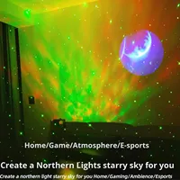 Lampe lune aurore boréale, projecteur ciel étoilé USB 5V pour haut-parleur, lampe d'ambiance LED de scène, cadeau de bureau