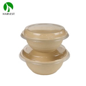 Bol jetable écologique en pulpe de bambou de 6,6 pouces (700 ml) pour donburi <span class=keywords><strong>japonais</strong></span> avec couvercle transparent - Product Image 2