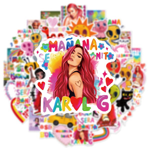 50PCS Nuevas Pegatinas Populares del Álbum Mañana Será Bonito de <span class=keywords><strong>Karol</strong></span> <span class=keywords><strong>G</strong></span> - Product Image 3