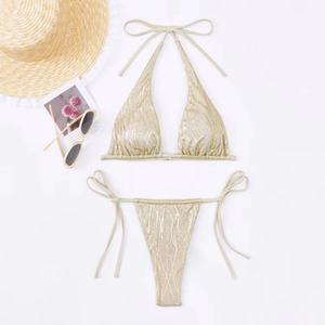 Maillot de bain bikini sexy 2 pièces tricoté, style string, pour femme, collection de luxe, en promotion - Product Image 4