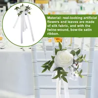 Bunga Pernikahan Sutra/Plastik Buatan Warna Putih untuk Dekorasi Kursi Lorong di Upacara Pernikahan Gereja, Pesta & Rumah