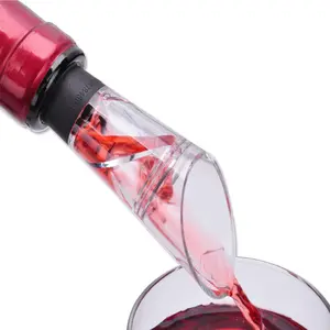 ที่มีคุณภาพสูงมินิสีแดงเครื่องฟอกอากาศไวน์อย่างรวดเร็ว360องศาหมุนรินไวน์ขวดเหล้าสำหรับขวดอุปกรณ์บาร์