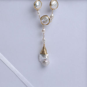 Collar de agua dulce con colgante barroco grande, blanco Natural, elegante, Simple, venta al por mayor - Product Image 5