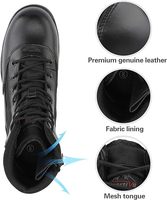 Bottes de travail tactiques imperméables noires pour hommes SONICE, avec fermeture éclair latérale, respirantes, durables, en cuir, pour moto, combat, antidérapantes, quatre saisons