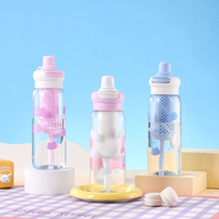 Bouteille d'eau Tritan transparente sans BPA, écologique, avec paille, filtre à thé, cordon, haute qualité, pour le sport et les voyages, unisexe