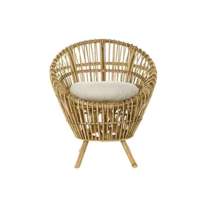 Poltrona in Rattan di Cotone 76X65X85 con Cuscino Naturale - Product Image 5