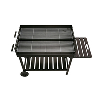 Barbecues au charbon de bois Pinnovo, barbecue d'extérieur avec table latérale, barbecue fumoir avec grande surface de cuisson pour la cuisine en plein air