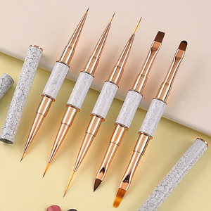 Pinceau à ongles double extrémité 2 en 1 pour liner, rayures, ombrage, gel plat, rond, 3D, acrylique, pour nail art - Product Image 3