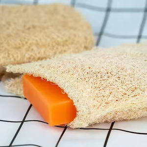 Handmade Natural Loofah Modern Soap Bag Thickened Oval Shape Exfoliating <b>Scrub</b> Foam Mesh 11x16cm for Facial Cleansing - Product Image 3